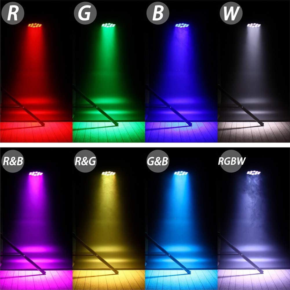 Par Lights 18LED Stage Lights, U`King RGBW 4in1 216W Uplight Stage Lighting Effect by DMX and Sound Activated Control Wash Light for Wedding Parties Church Club DJ Live Show