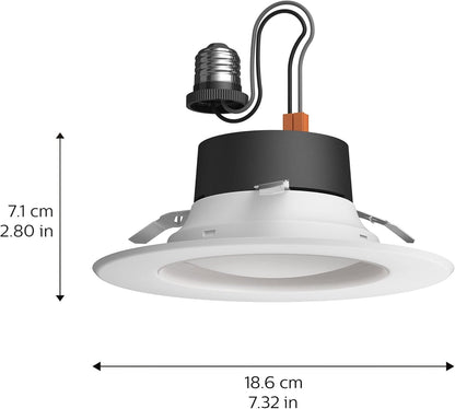 Philips Hue Smart Retrofit Recessed 5/6 Inch LED Downlight 4 Pack, White and Color Ambiance Color-Changing Light, 1100LM, Control with Hue App, Works with Alexa, Google Assistant and Apple HomeKit