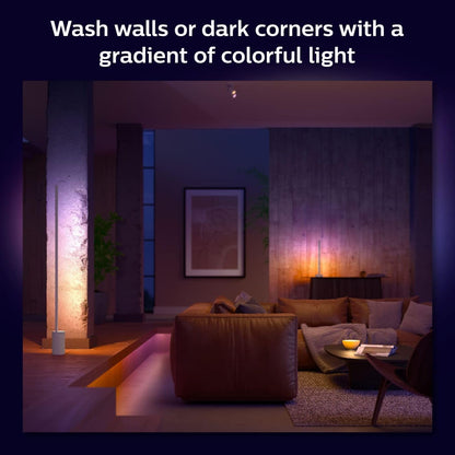 Philips Hue Signe Smart Floor Lamp, White - White and Color Ambiance LED Color-Changing Light - 1 Pack - Indoor - Control with App - Compatible with Alexa, Google Assistant, and Apple Homekit