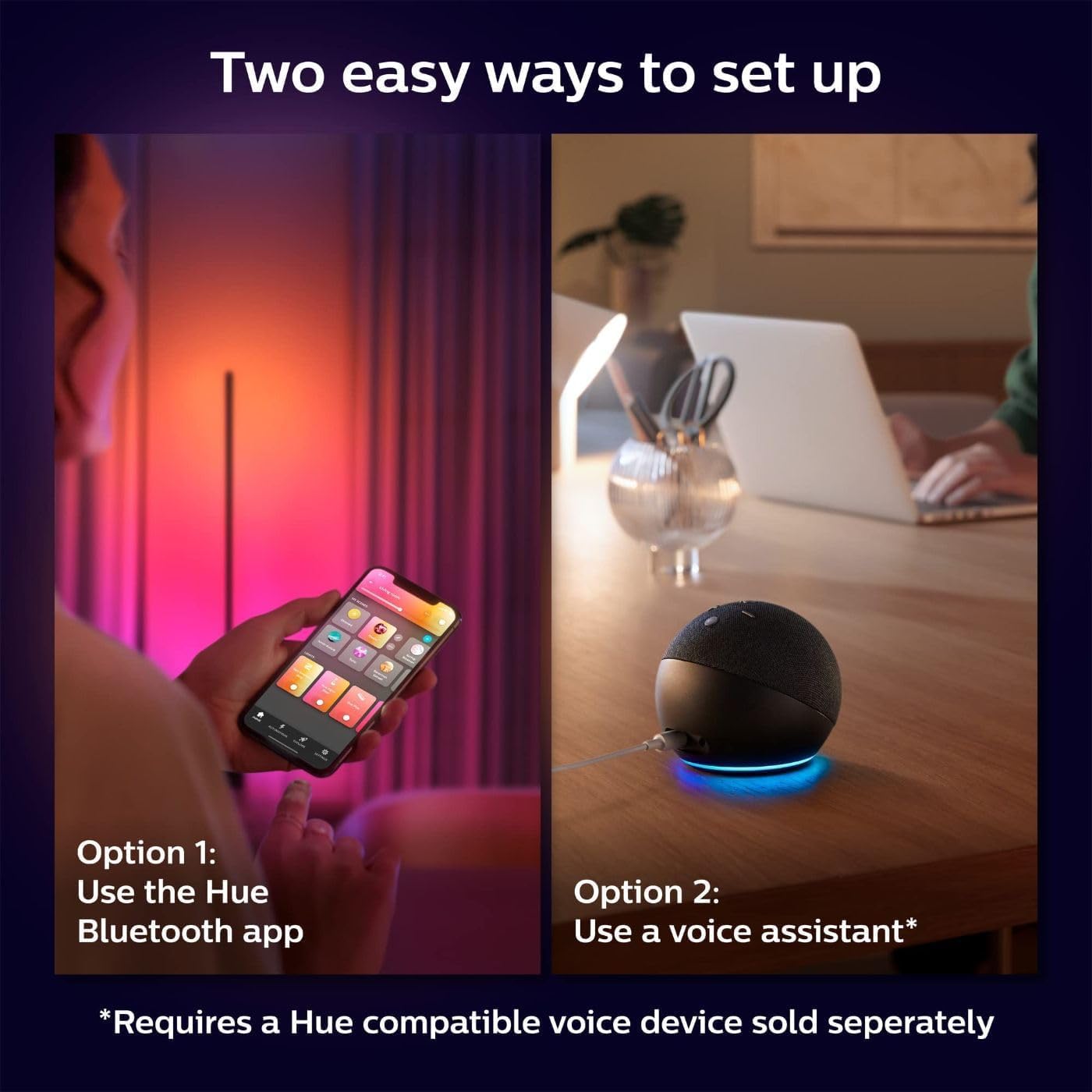 Philips Hue Signe Smart Floor Lamp, White - White and Color Ambiance LED Color-Changing Light - 1 Pack - Indoor - Control with App - Compatible with Alexa, Google Assistant, and Apple Homekit