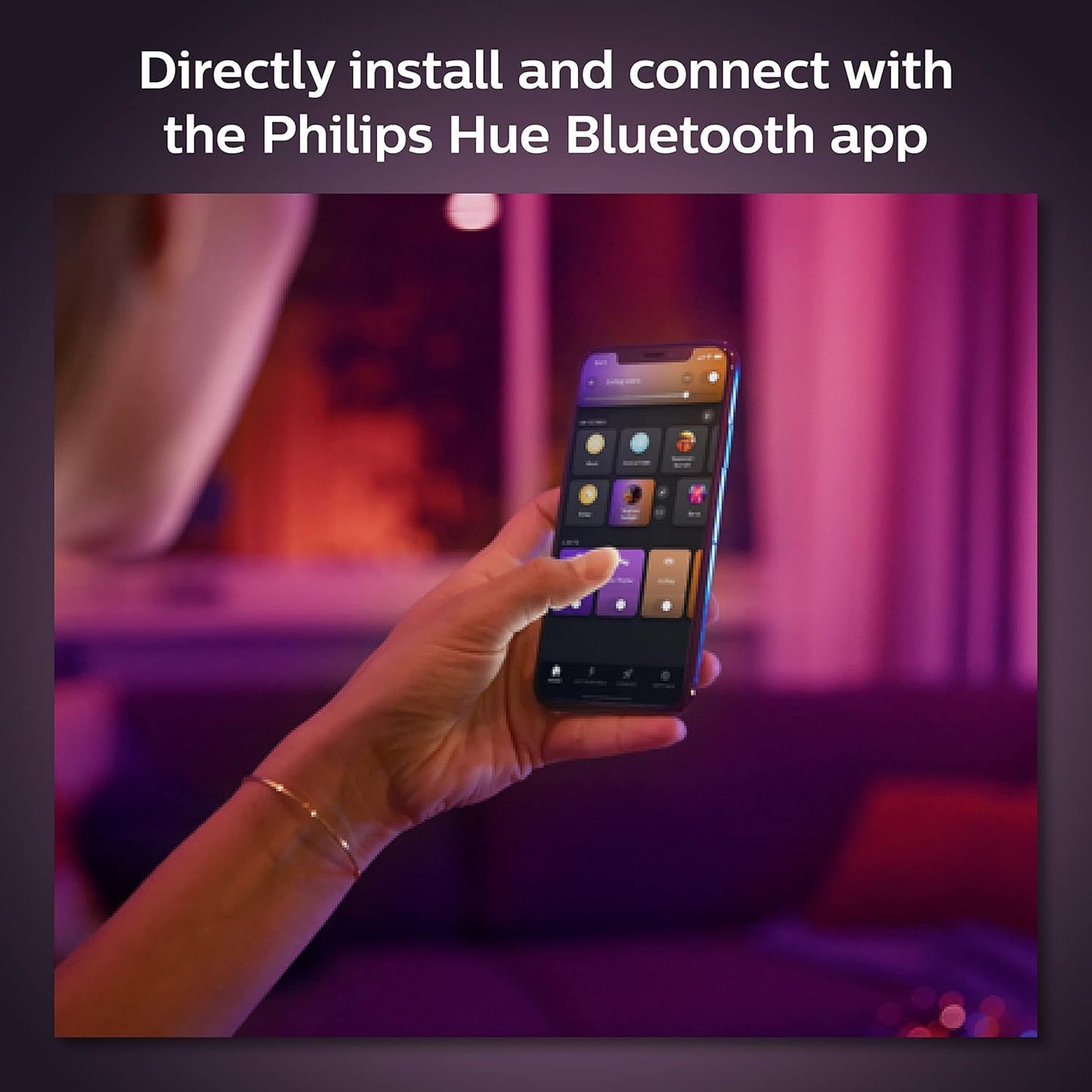 Philips Hue Smart Retrofit Recessed 5/6 Inch LED Downlight 4 Pack, White and Color Ambiance Color-Changing Light, 1100LM, Control with Hue App, Works with Alexa, Google Assistant and Apple HomeKit