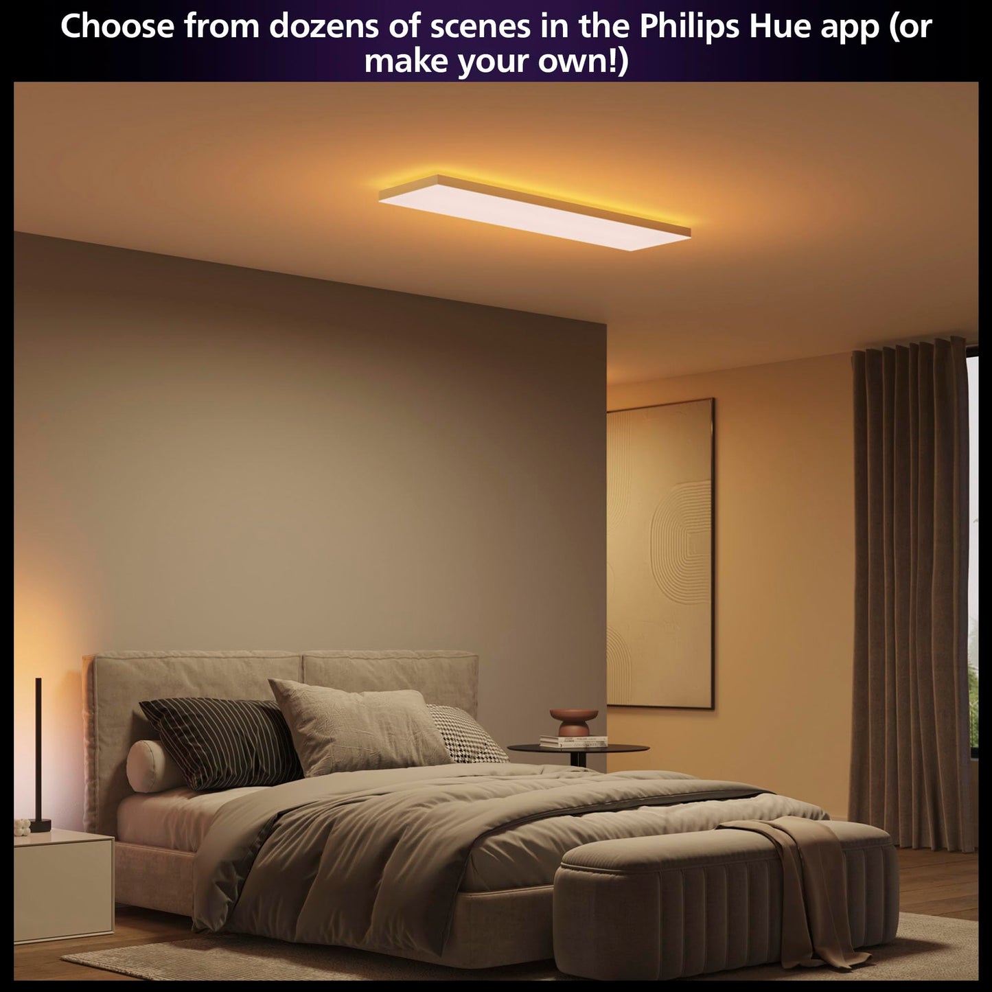 Philips Hue Datura Smart Ceiling Panel (Rectangular 11.81in x 47.24in) White & Color LED Ceiling Light, Bluetooth Compatible,Voice Control with Alexa, Apple Home & Google Assistant