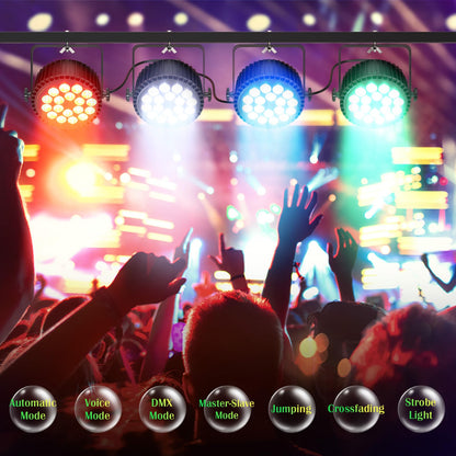 Par Lights 18LED Stage Lights, U`King RGBW 4in1 216W Uplight Stage Lighting Effect by DMX and Sound Activated Control Wash Light for Wedding Parties Church Club DJ Live Show